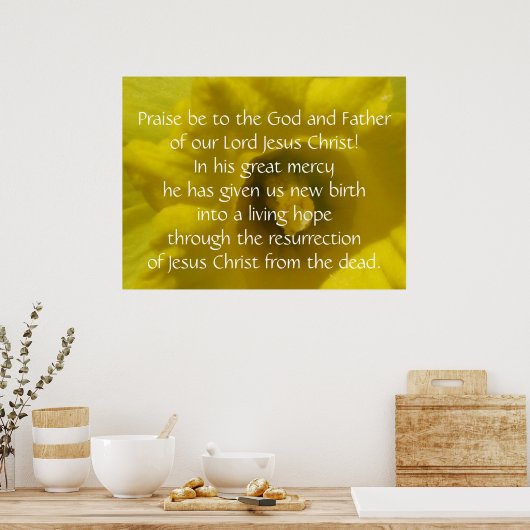 1 Peter 1:3 Poster (Keuken)