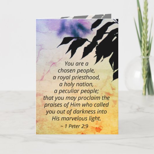 1 Peter 2:9 bent u Gekozen Mensen, Bijbel Kaart (Voorkant)