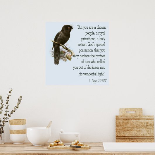 1 Peter 2:9 Christelijke Bijbelversie van het Post Poster (Keuken)