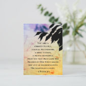 1 Peter 2:9 Je bent een gekozen volk, Bijbel Briefkaart (Staand voorkant)