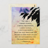 1 Peter 2:9 Je bent een gekozen volk, Bijbel Briefkaart (Voorkant / Achterkant)