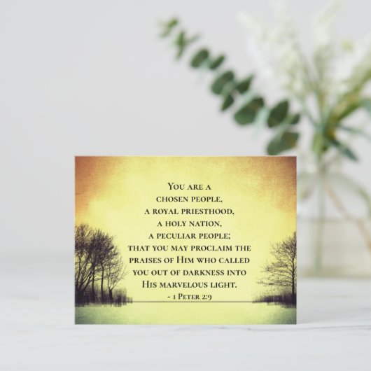 1 Peter 2:9 Je bent een gekozen volk, Bijbel Briefkaart (Staand voorkant)