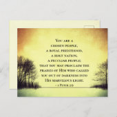 1 Peter 2:9 Je bent een gekozen volk, Bijbel Briefkaart (Voorkant / Achterkant)