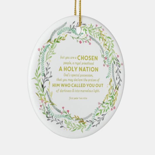 1 Peter 2:9 Keramisch Ornament (Rechts)