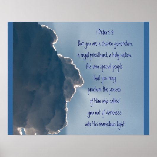 1 Peter 2:9 Manuscript U bent een Keuze Generatie Poster (Voorkant)