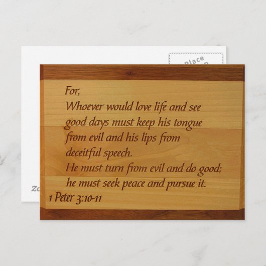 1 Peter 3:10 - Briefkaart 11 (Voorkant / Achterkant)