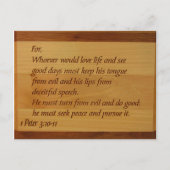 1 Peter 3:10 - Briefkaart 11 (Voorkant)