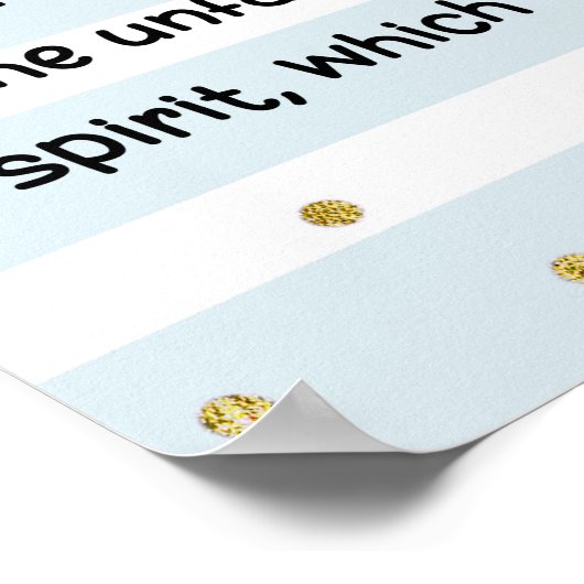 1 Peter 3:3-4 Inner Beauty Bible Verse Blue Poster (Hoek)