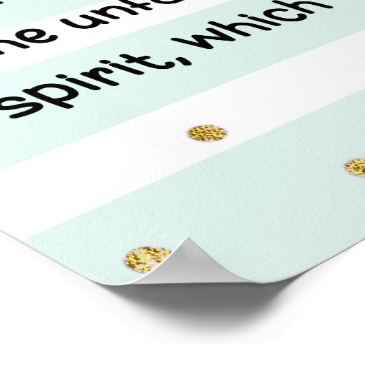 1 Peter 3:3-4 Inner Beauty Bible Verse Mint Green Poster (Hoek)