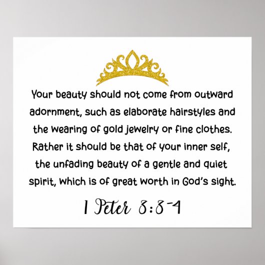 1 Peter 3:3-4 Inner Beauty Bible Verse Simple Poster (Voorkant)