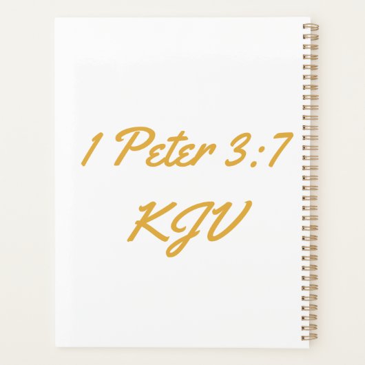 1 Peter 3:7 Bijbelse kalenderplanner Planner (Achterkant)