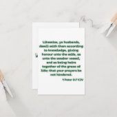 1 Peter 3:7 KJV BijbelscriptWenskaart Kaart (Voorkant / Achterkant in situ)