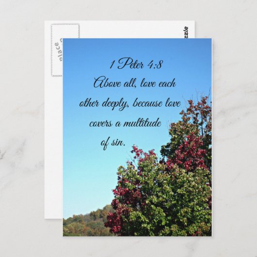 1 Peter 4:8 Bovenal, hou diep van elkaar Briefkaart (Voorkant / Achterkant)