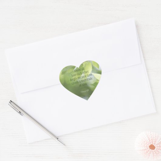 1 Peter 4|:8 Bovenal Liefde Zeer Inspirerend Hart Sticker (Envelop)