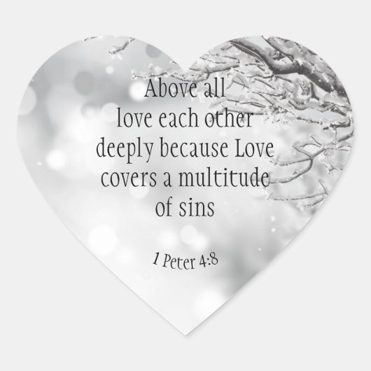 1 Peter 4|:8 Bovenal Liefde Zeer Inspirerend Hart Sticker (Voorkant)