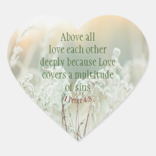 1 Peter 4 :8 Bovenal Liefde Zeer Inspirerend Hart Sticker