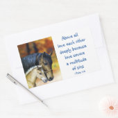 1 Peter 4|:8 Bovenal Liefde Zeer Inspirerend Rechthoekige Sticker (Envelop)