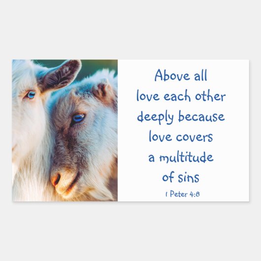 1 Peter 4|:8 Bovenal Liefde Zeer Inspirerend Rechthoekige Sticker (Voorkant)