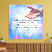 1 Peter 5:6-7 Canvas Afdruk (Insitu (Woonkamer))