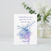 1 Peter 5:7 Al je zorg op je eigen prijsopgave Briefkaart (Staand voorkant)