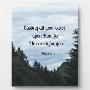 1 Peter 5:7 Al je zorgen over hem... Fotoplaat