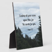 1 Peter 5:7 Al je zorgen over hem... Fotoplaat (Zijkant)