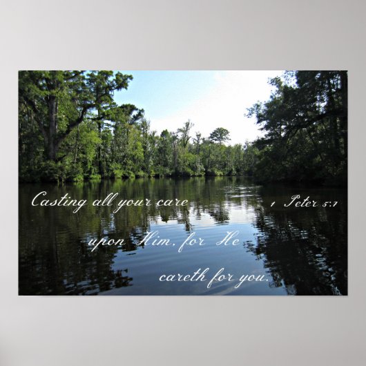 1 Peter 5:7 Al je zorgen over hem... Poster (Voorkant)