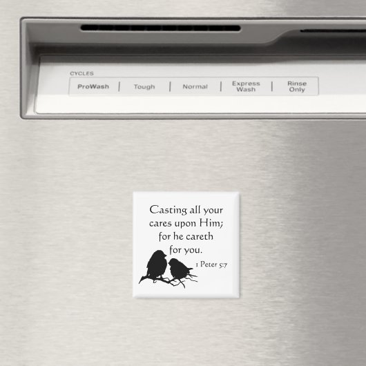 1 Peter 5:7 Al Uw Cares op hem gooien Magneet (Insitu (Vaatwasser))