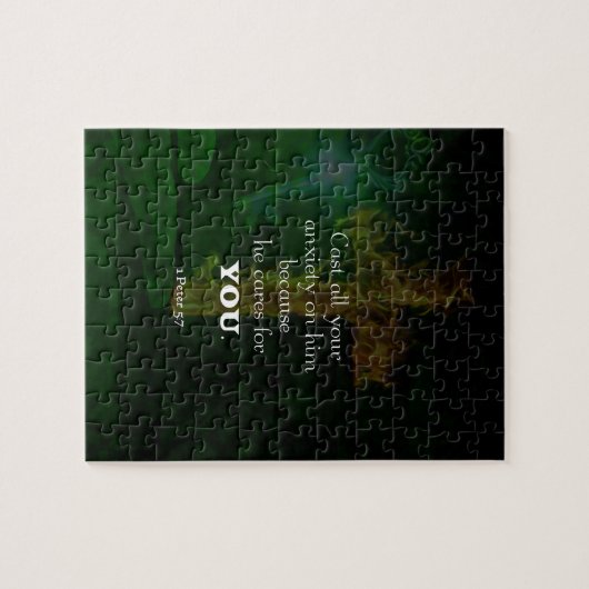 1 Peter 5:7 Bijbelversen citaat Legpuzzel (Horizontaal)
