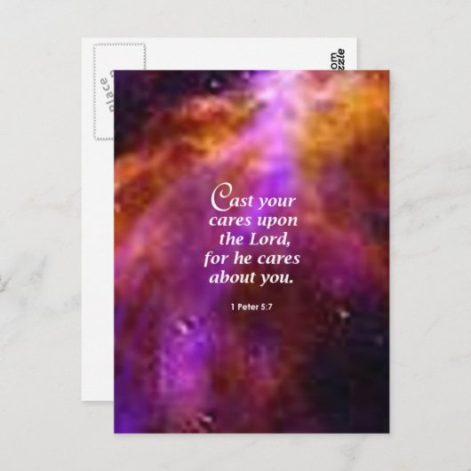 1 Peter 5:7 Briefkaart (Voorkant / Achterkant)