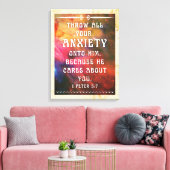 1 Peter 5:7 canvas print (Insitu (Woonkamer))