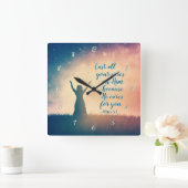 1 Peter 5:7 Gegoten al uw geef op hem, Manuscript Vierkante Klok (Huis)