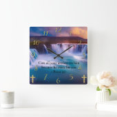 1 Peter 5:7 Gold Christelijke trouw Prayer Vierkante Klok (Huis)