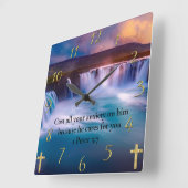 1 Peter 5:7 Gold Christelijke trouw Prayer Vierkante Klok (Hoek)