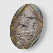 1 Peter 5:7 Heilige Bijbel met kruis Grote Klok (Hoek)