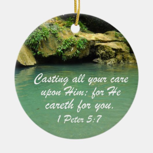 1 Peter 5:7 Keramisch Ornament (Voorkant)
