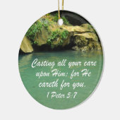 1 Peter 5:7 Keramisch Ornament (Links)