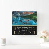 1 Peter 5:7-meer Vierkante Klok (Huis)