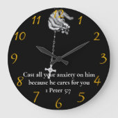 1 Peter 5:7, met kruis Grote Klok (Voorkant)
