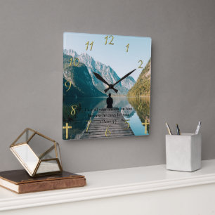 1 Peter 5:7 op de dok Vierkante Klok