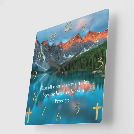 1 Peter 5:7 prachtige uitzicht van het meer Vierkante Klok (Hoek)