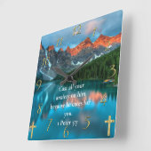 1 Peter 5:7 prachtige uitzicht van het meer Vierkante Klok (Hoek)