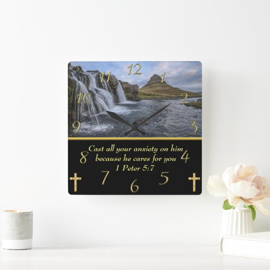 1 Peter 5:7 waterval in vallei Vierkante Klok (Huis)