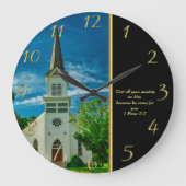 1 Peter 5:7 White Church Grote Klok (Voorkant)