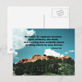 1 Peter 5:8 Wees nuchter, wees waakzaam, want... Briefkaart (Voorkant / Achterkant)