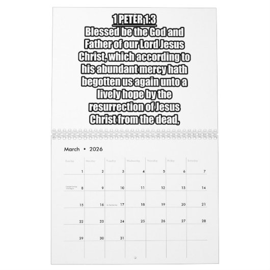 1 Peter KJV Bijbelverzen Citaten Kalender (Mar 2026)