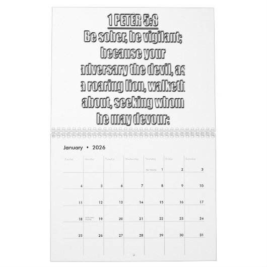 1 Peter KJV Bijbelverzen Citaten Kalender (Jan 2026)