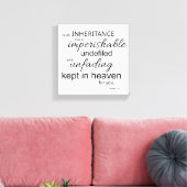 1 Petrus 1:4 Zwart en Wit Canvas Print  (Insitu (Woonkamer))