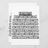 1 Petrus 3:15 KJV Bijbel Verse Kaart (Voorkant / Achterkant)