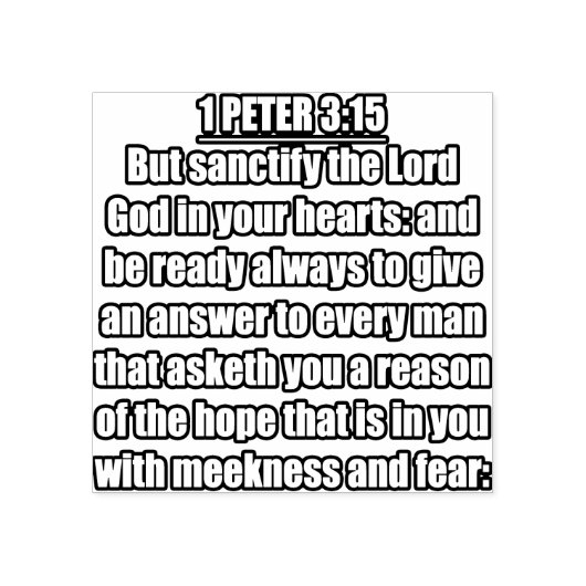 1 Petrus 3:15 KJV Bijbel Verse Rubberstempel (Afrduk)